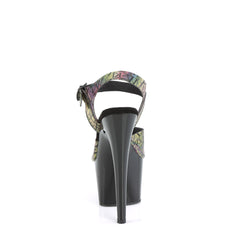 7 Inch Heel ADORE-708N-LTP Green-Purple TPU-Black