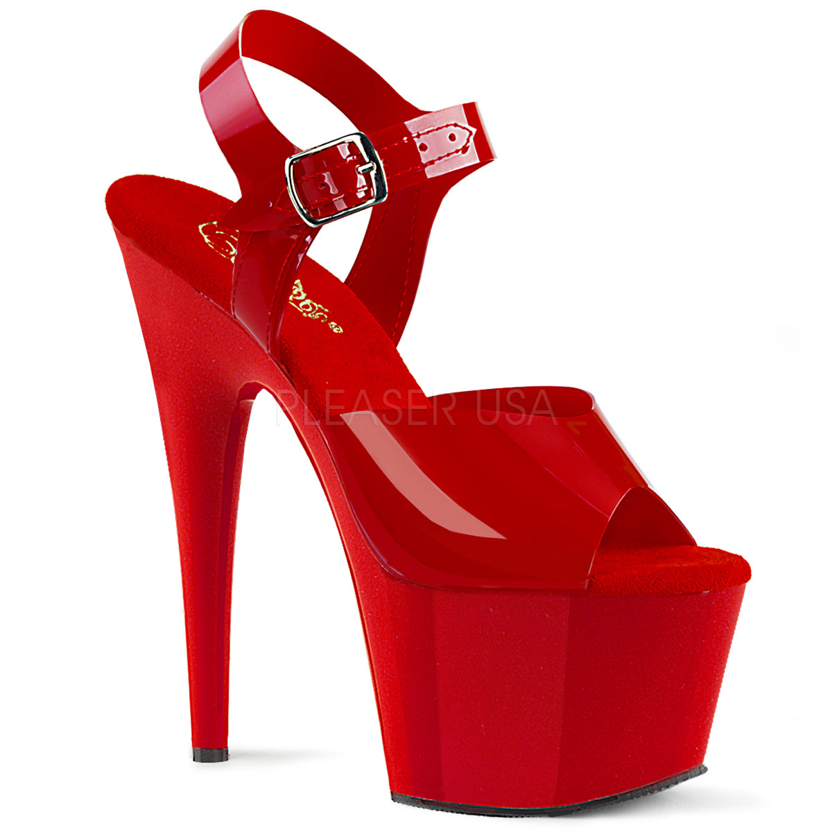 7 Inch Heel Pleaser ADORE 708N Red Jelly Stripper Platform Stilettos Shoecup