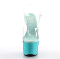 7 Inch Heel ADORE-708OMBRE Aqua Blue