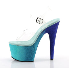 7 Inch Heel ADORE-708OMBRE Aqua Blue