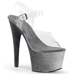 7" Heel ADORE-708OMBRE Silver Black