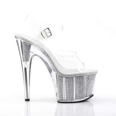 7 Inch Heel ADORE-708SRS Silver Rhinestone