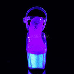 7 Inch Heel ADORE-708UVG Clear Neon Opal