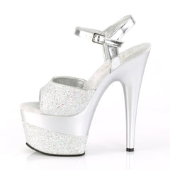 7 Inch Heel ADORE-709-2G Silver Glitter