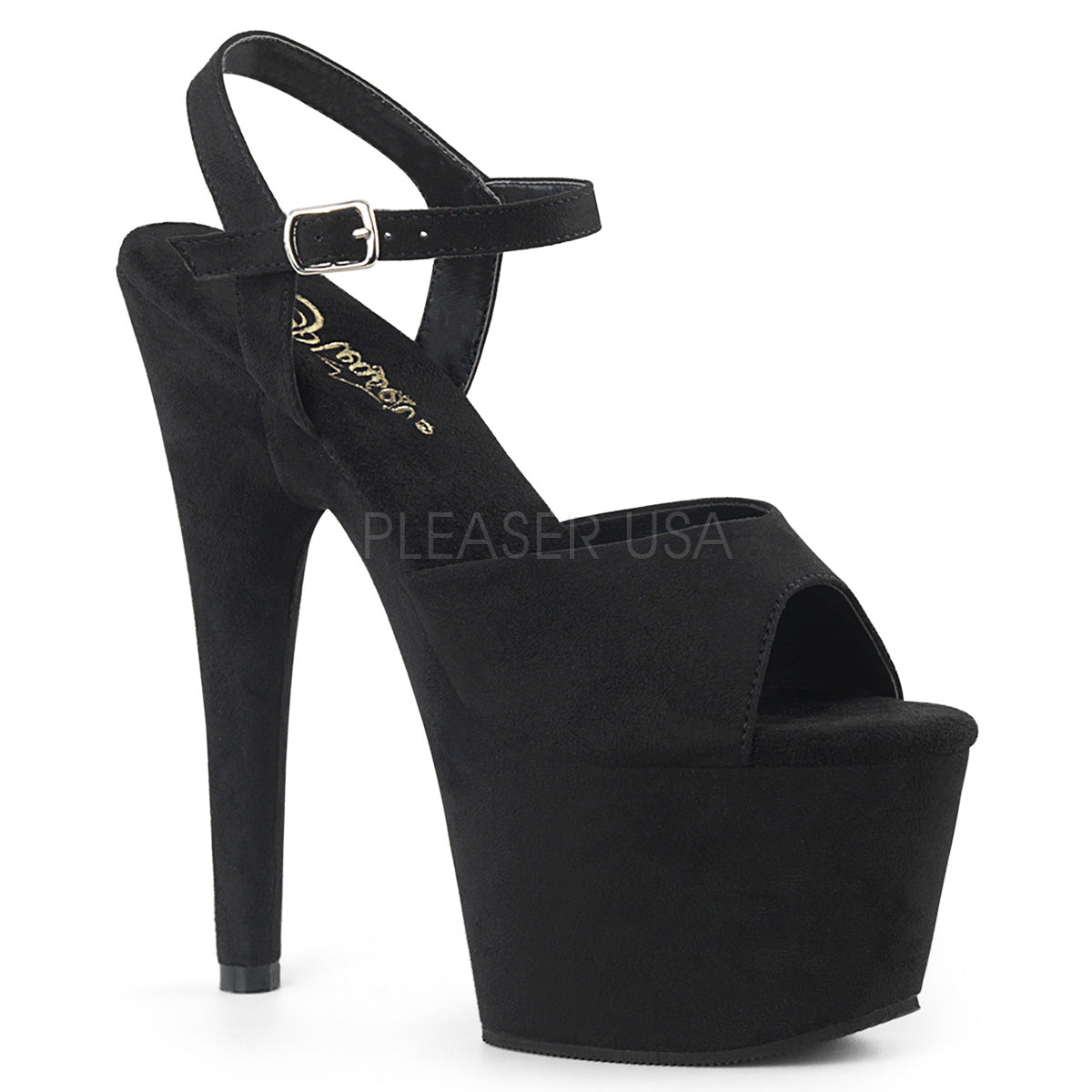7" Heel ADORE-709FS Black Suede