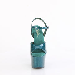 7 Inch Heel ADORE-709GP Teal Glitter