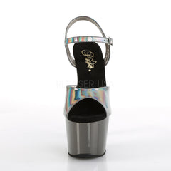 7 Inch Heel ADORE-709HGCH Pewter Hologram