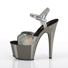 7 Inch Heel ADORE-709HGCH Pewter Hologram