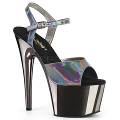 7" Heel ADORE-709HGCH Pewter Hologram