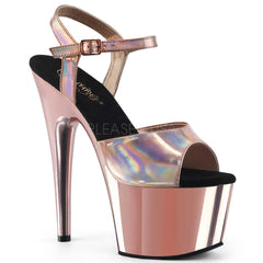 7" Heel ADORE-709HGCH Rose Gold Hologram