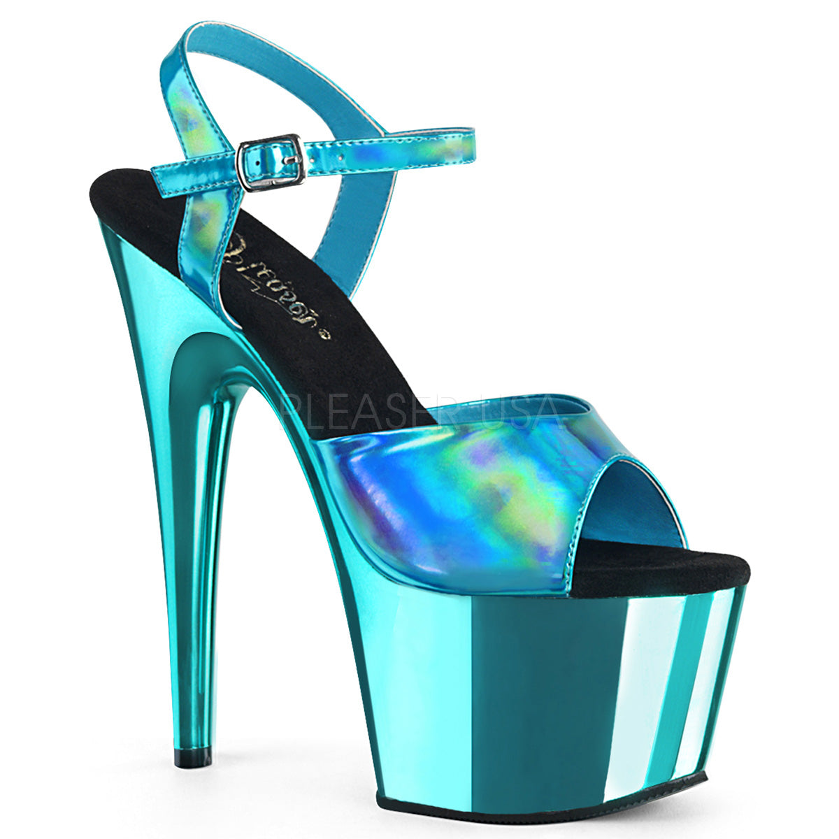 7" Heel ADORE-709HGCH Turquoise Hologram