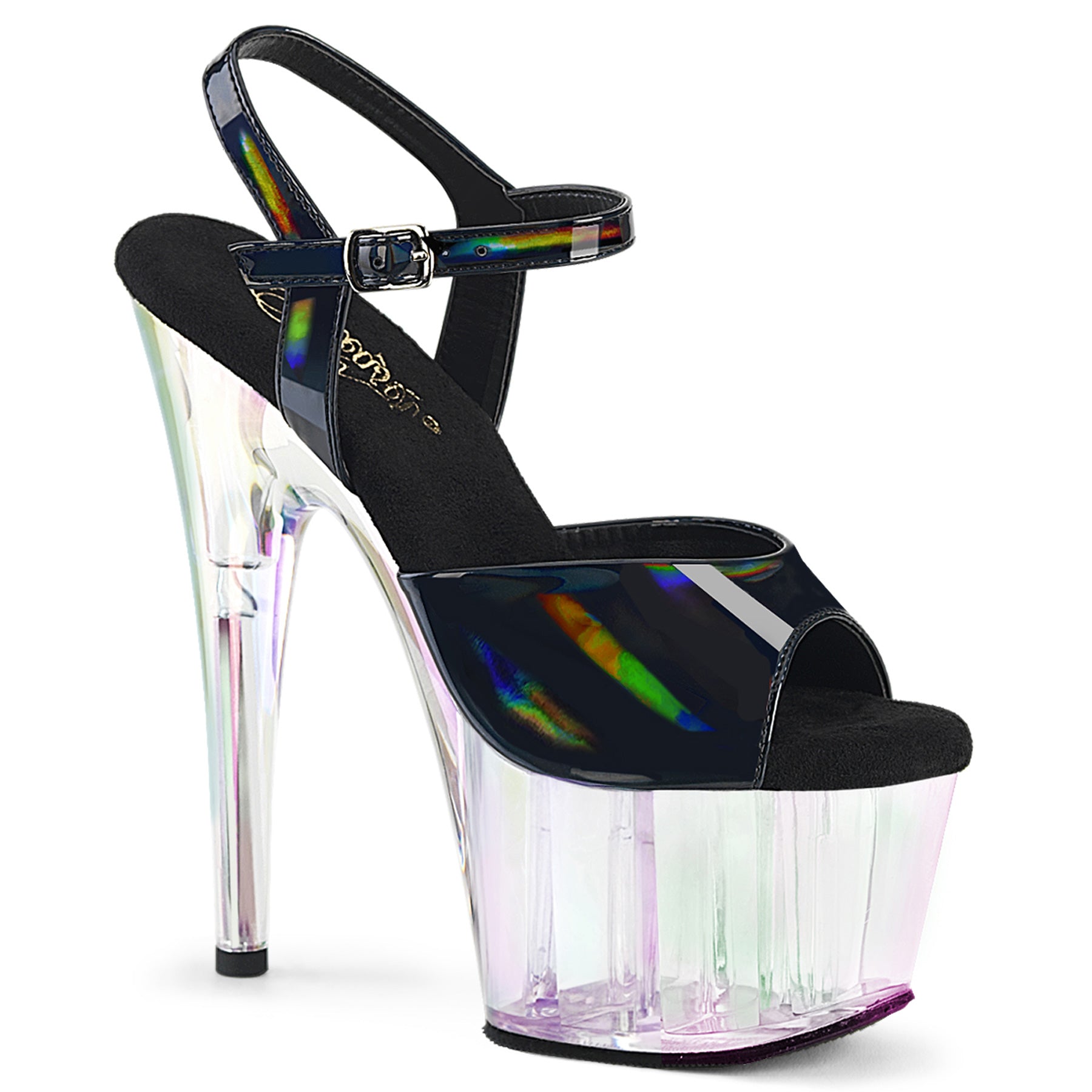 7 Inch Heel ADORE-709HT Black Holo