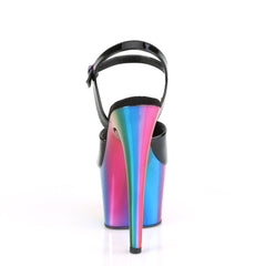 7 Inch Heel ADORE-709RC Black Pat Rainbow Chrome