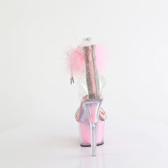 7 Inch Heel ADORE-727F Clear Baby Pink Fur