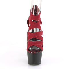 7 Inch Heel ADORE-748SP Wine Elastic Band