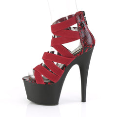 7 Inch Heel ADORE-748SP Wine Elastic Band