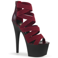 7" Heel ADORE-748SP Wine Elastic Band