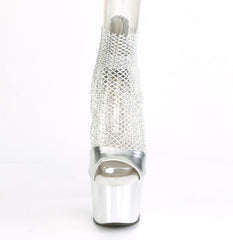 7 Inch Heel ADORE-765RM Silver Metallic Pu