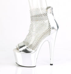 7 Inch Heel ADORE-765RM Silver Metallic Pu
