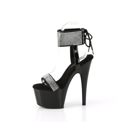 7 Inch Heel ADORE-770 Black Patent Rhinestone