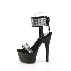 7 Inch Heel ADORE-770 Black Pu Rhinestone