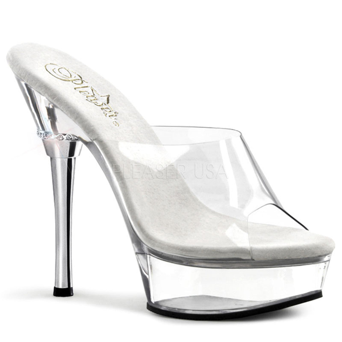 PLEASER ALLURE-601 Clear Stiletto Sandals - Shoecup.com - 1
