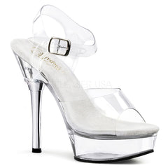 PLEASER ALLURE-608 Clear Stiletto Sandals - Shoecup.com - 1