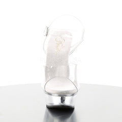 PLEASER ALLURE-608 Clear Stiletto Sandals - Shoecup.com - 2