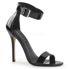 PLEASER AMUSE-10 Black Pat Ankle Strap Sandals - Shoecup.com - 1