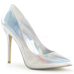 PLEASER AMUSE-20 Silver Hologram Pu Pumps - Shoecup.com