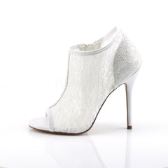 FABULICIOUS AMUSE-56 Ivory Lace-Mesh Ankle Boots - Shoecup.com - 3