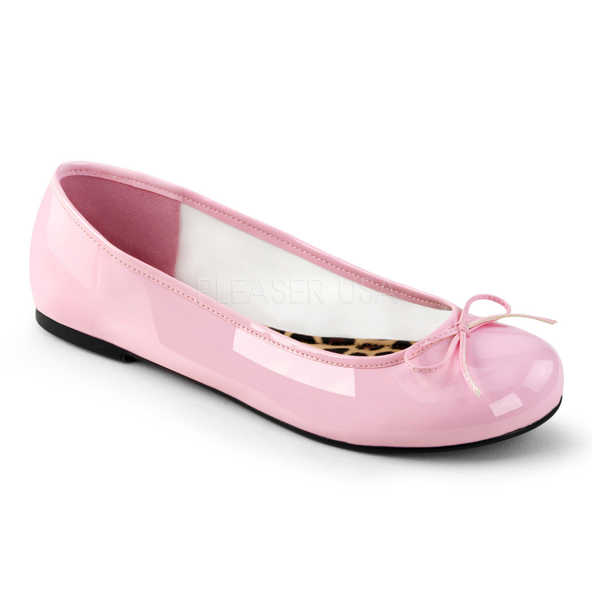 Pleaser Pink Label ANNA-01 Baby Pink Ballet Flat - Shoecup.com