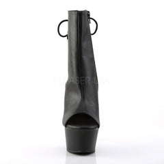 Pleaser ASPIRE-1018 Black Faux Leather Ankle Boots With Black Matte Platform - Shoecup.com - 2