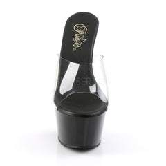 Pleaser ASPIRE-601 Clear Slide With Black Matte Platform - Shoecup.com - 2