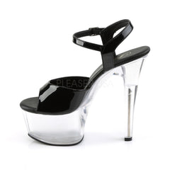 Pleaser ASPIRE-609 Black Ankle Strap Sandals With Clear Platform - Shoecup.com - 3