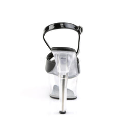 Pleaser ASPIRE-609 Black Ankle Strap Sandals With Clear Platform - Shoecup.com - 7