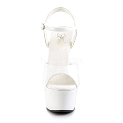 Pleaser ASPIRE-609 White Ankle Strap Sandals - Shoecup.com - 3