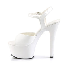 Pleaser ASPIRE-609 White Ankle Strap Sandals - Shoecup.com - 7