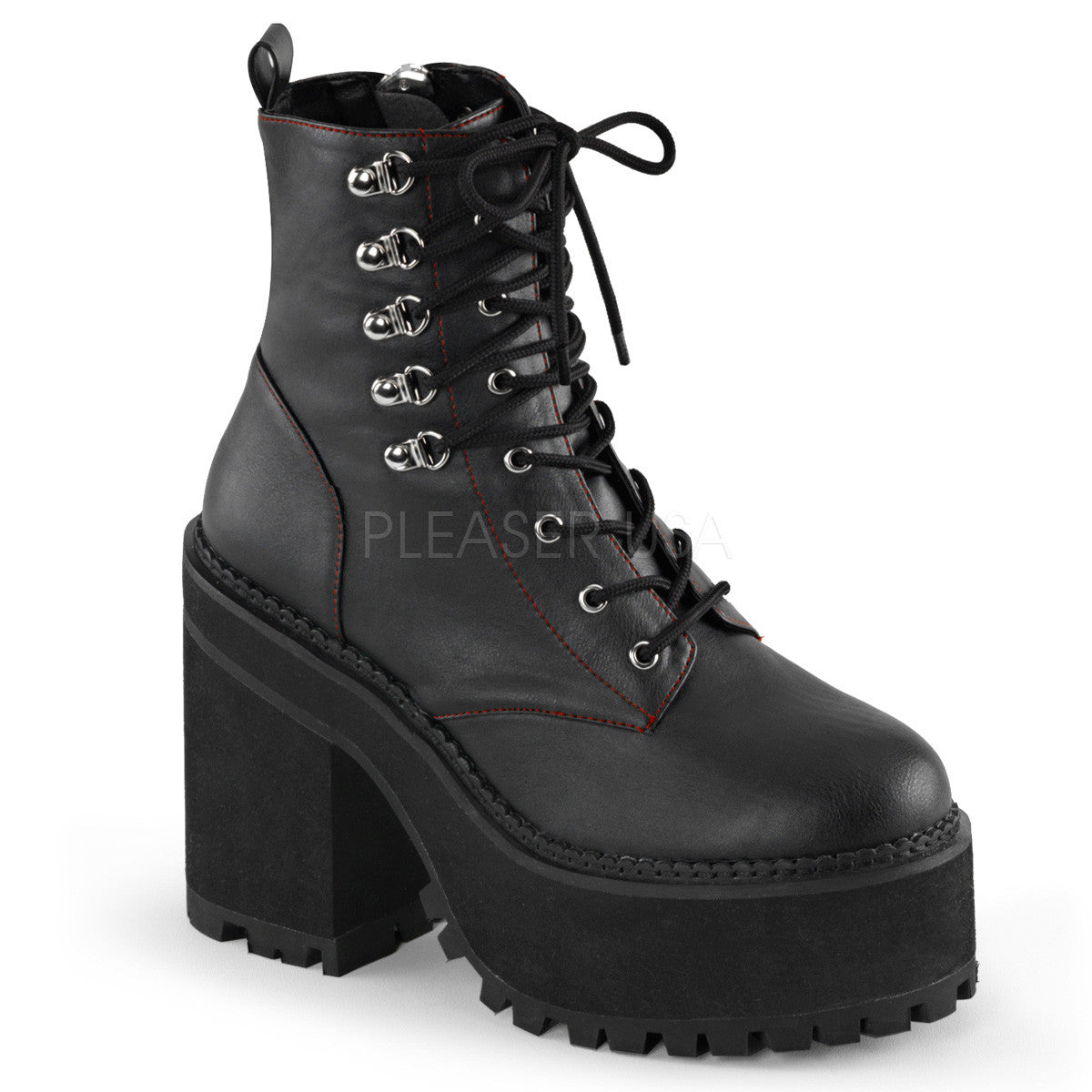 Demonia,Demonia ASSAULT-100 Black Leather Boots - Shoecup.com