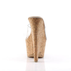 PLEASER BEAU-601 Clear-Tan-Cork Wedges - Shoecup.com - 4