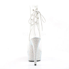 Pleaser BEJEWELED-1018DM-6 Clear Ankle Boots With Silver Multi Rhinestone Platform - Shoecup.com - 4