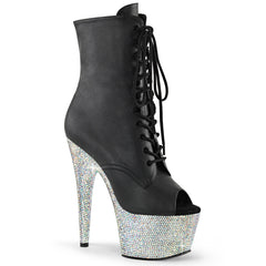 7 Inch Heel BEJEWELED-1021-7 Black Pu