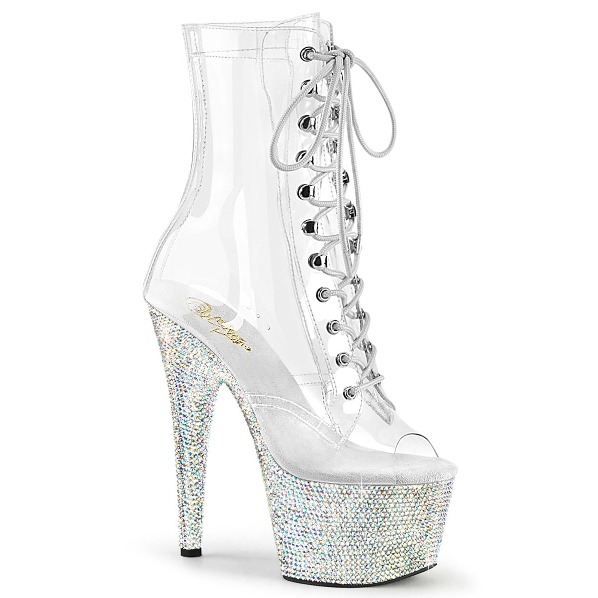 7 Inch Heel BEJEWELED-1021C-7 Clear Rhinestone