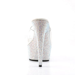 PLEASER BEJEWELED-601DM Clear-Silver Multi Rhinestone Slides - Shoecup.com - 4