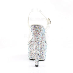 Pleaser BEJEWELED-708MS Clear Ankle Strap Sandals With Silver Multi Rhinestones Platform - Shoecup.com - 4