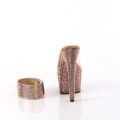 7 Inch Heel BEJEWELED-712RS Clear Bronze Rhinestone
