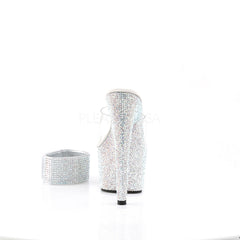 PLEASER BEJEWELED-712RS Clear-Silver Multi Rhinestone Platform Sandals - Shoecup.com - 4