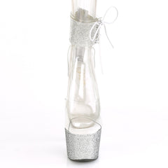 7 Inch Heel BEJEWELED-724RS Clear-Silver Rhinestone