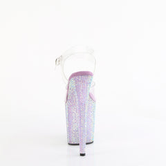 8 Inch Heel BEJEWELED-808RRS Clear Lavender Rhinestone