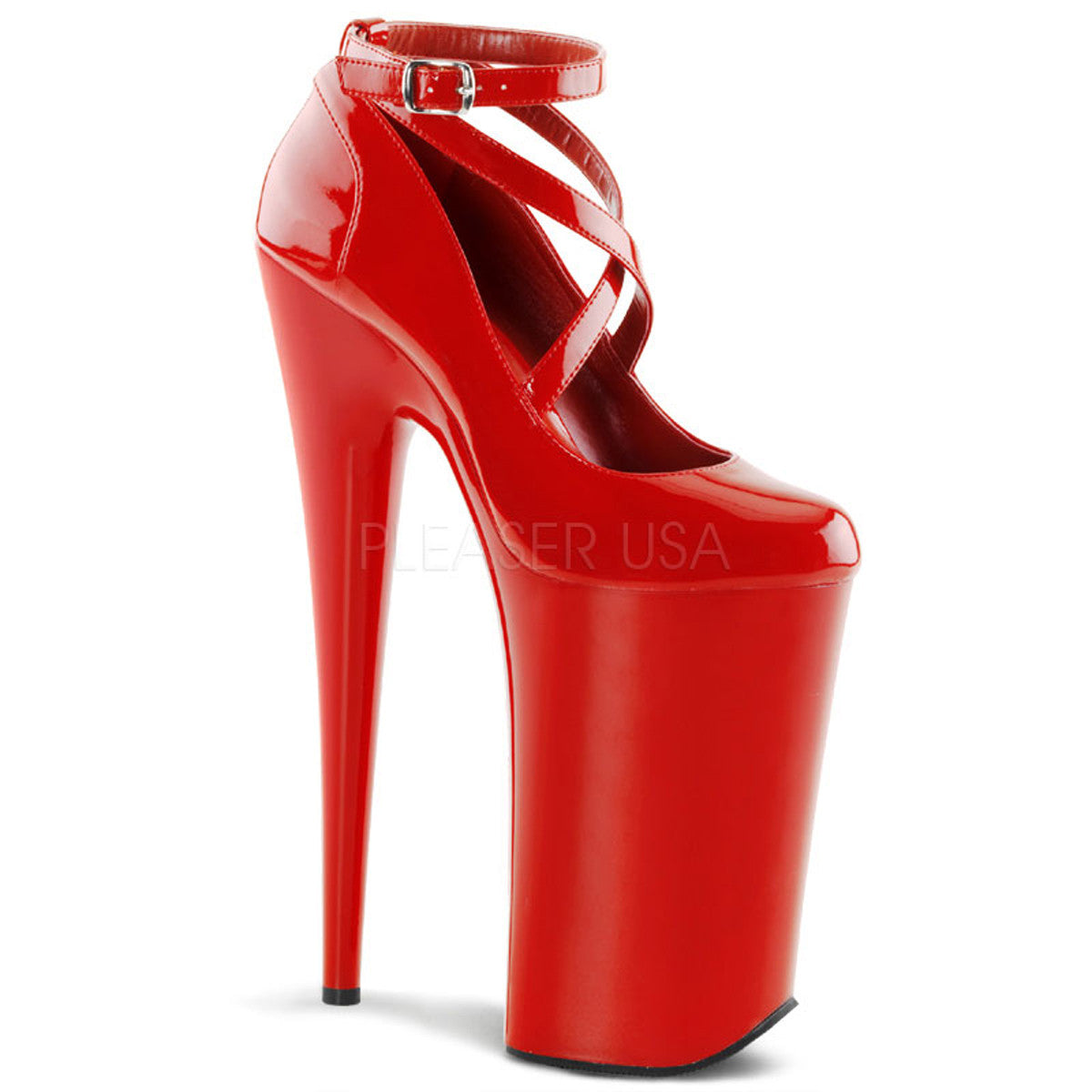 PLEASER BEYOND 087 Red Extreme 10 Inch High Exotic Dancing Heels